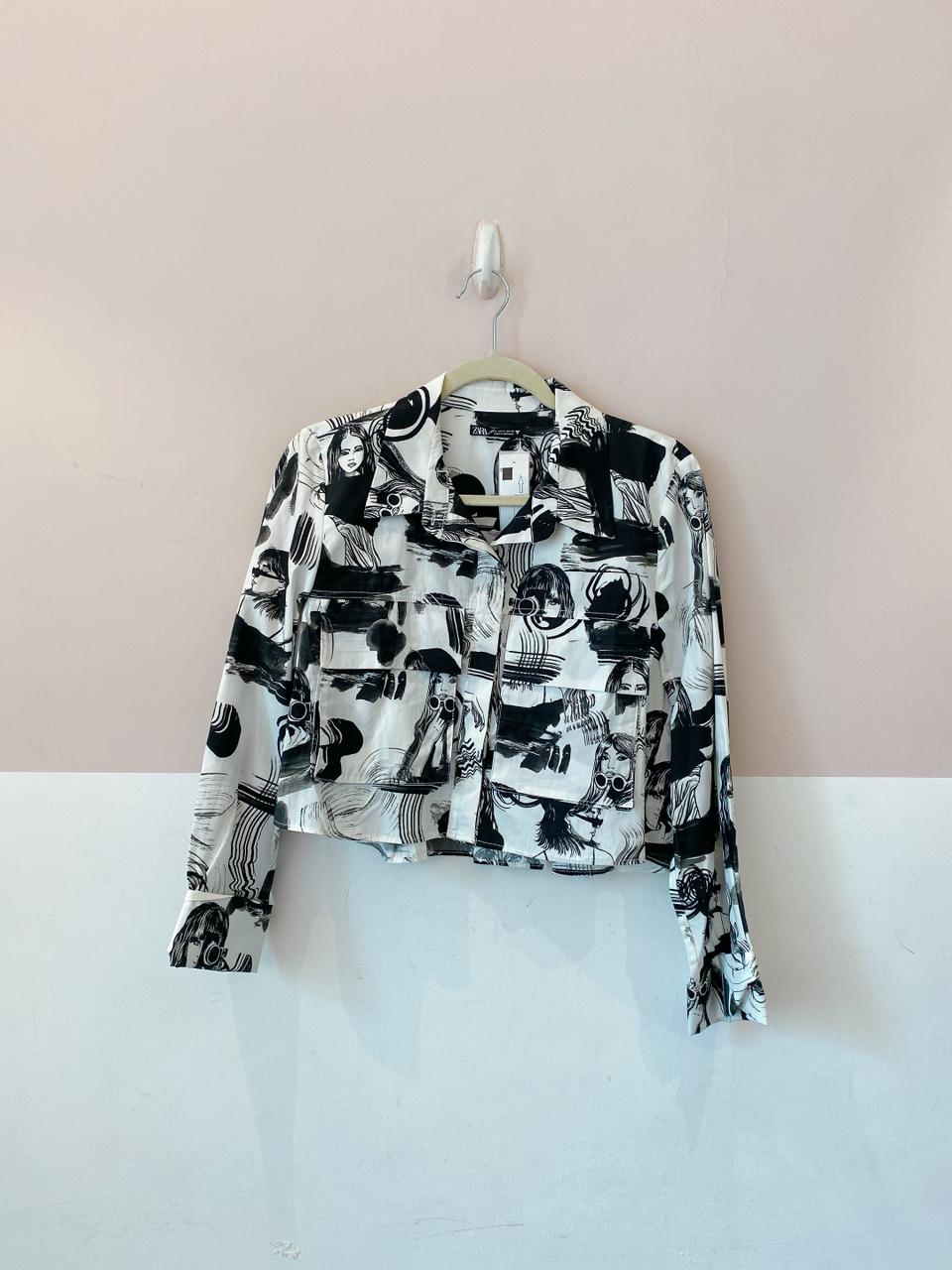 Blusa estampada P&B Zara P - Imagem 2