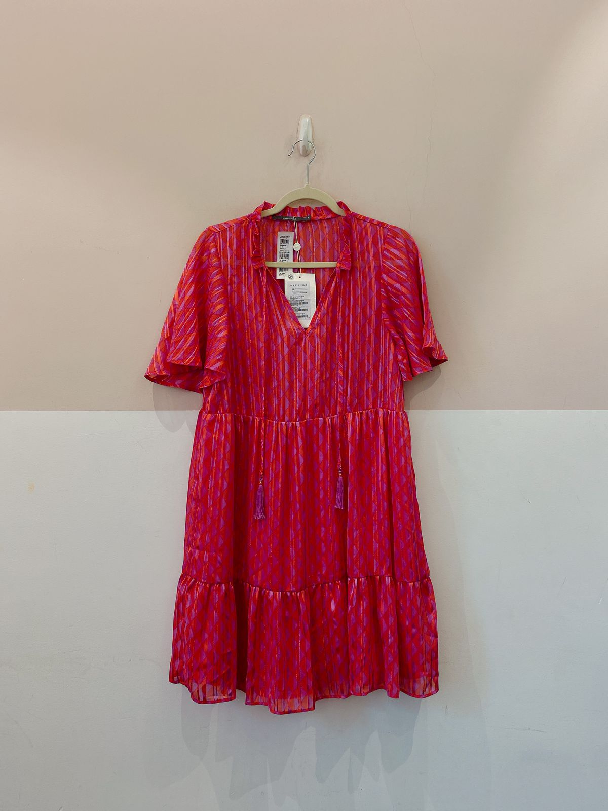 Vestido curto estampado rosa Maria Filó M - Imagem 2