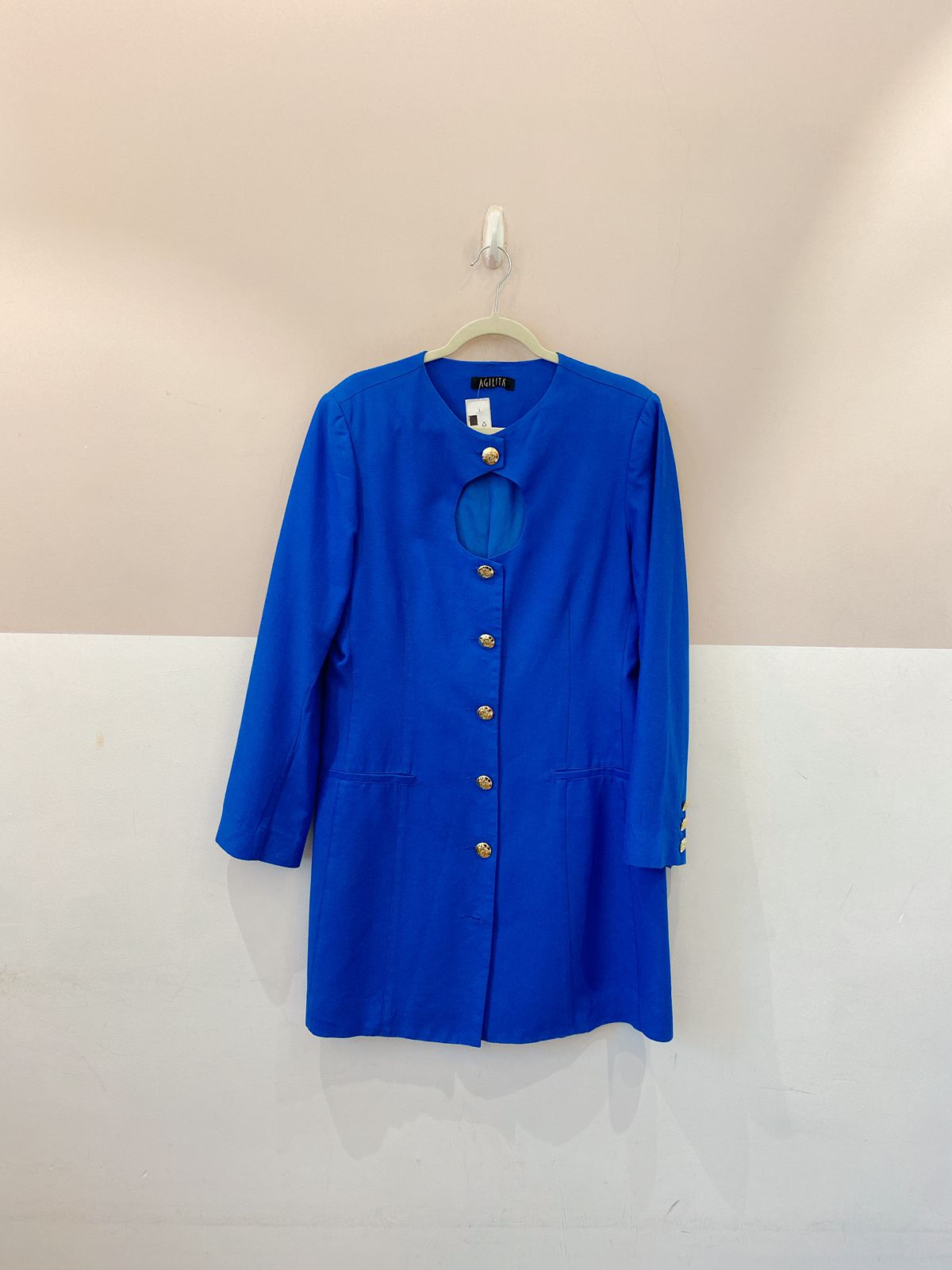 Vestido reto azul botões Agilitá G - Imagem 2