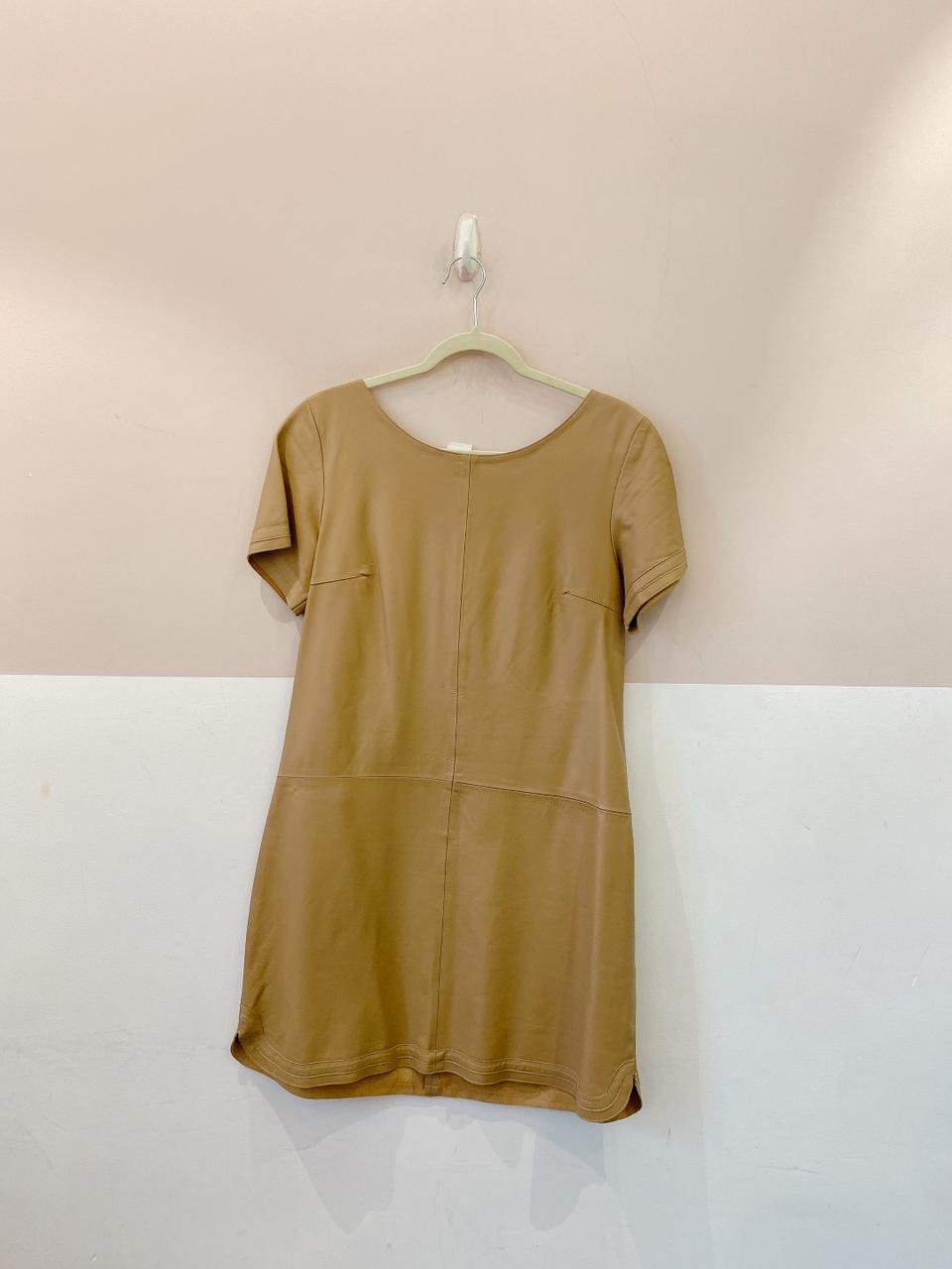 Vestido couro bege Bria 40 - Imagem 2