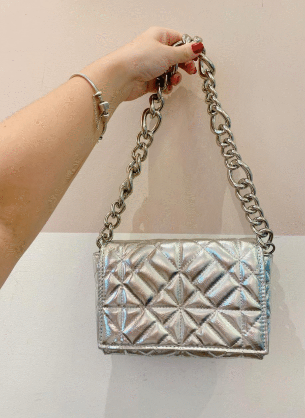 Bolsa prata matelassê