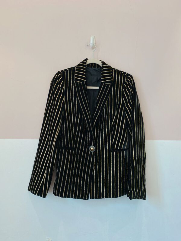 Blazer veludo listras douradas Eva 36