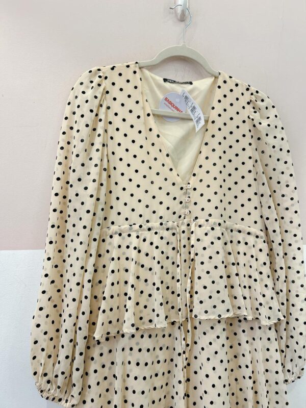 Vestido midi bege Zara P - Imagem 3