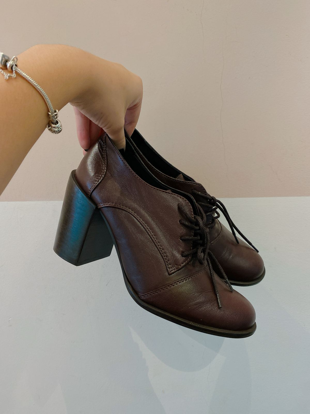 Oxford salto couro vinho Tami 36 - Imagem 4