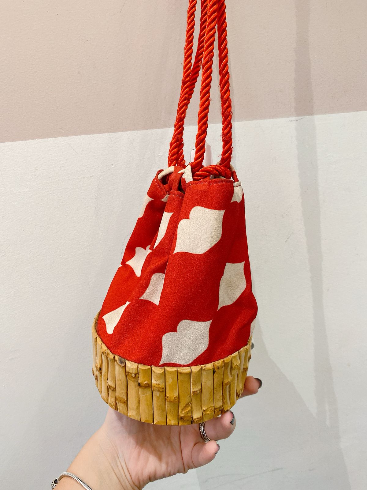 Bolsinha bambu e tecido Eva + Glorinha Paranaguá - Imagem 4