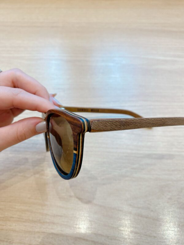 Óculos madeira/azul Sunset Wood - Imagem 5