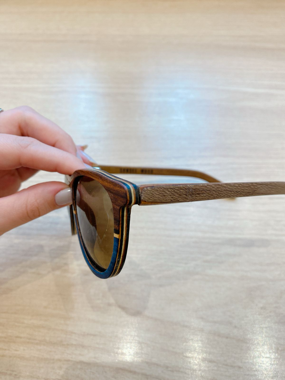 Óculos madeira/azul Sunset Wood - Imagem 6