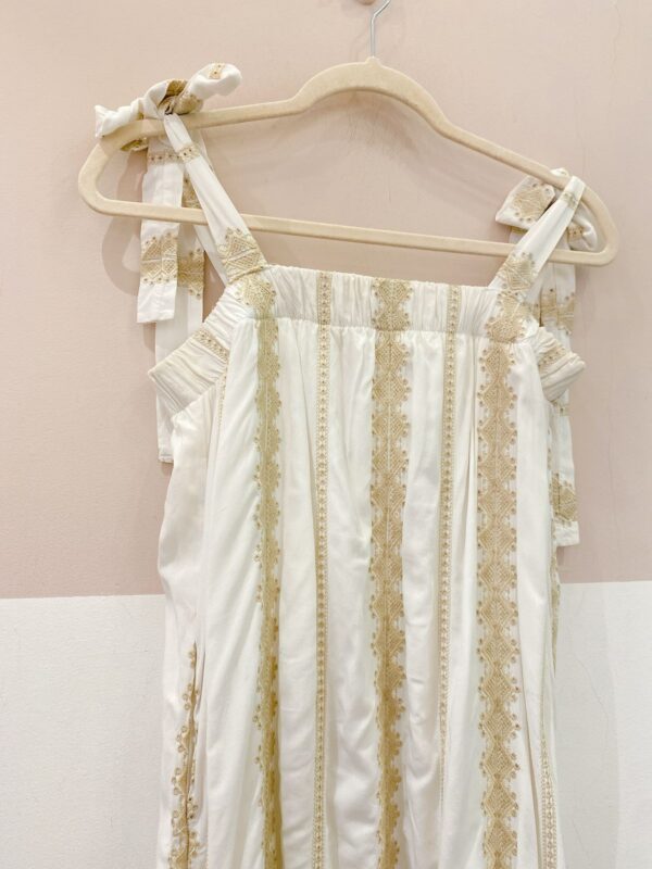 Vestido midi branco bordado Ideologic G - Imagem 3
