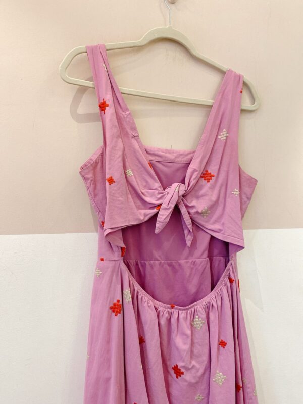 Vestido midi rosa bordado Jacobina M - Imagem 7