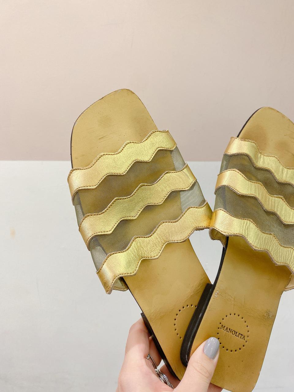 Rasteirinha dourado Mannolita 37 - Imagem 4