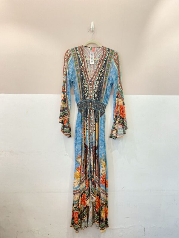 Vestido midi estampado botões Farm P