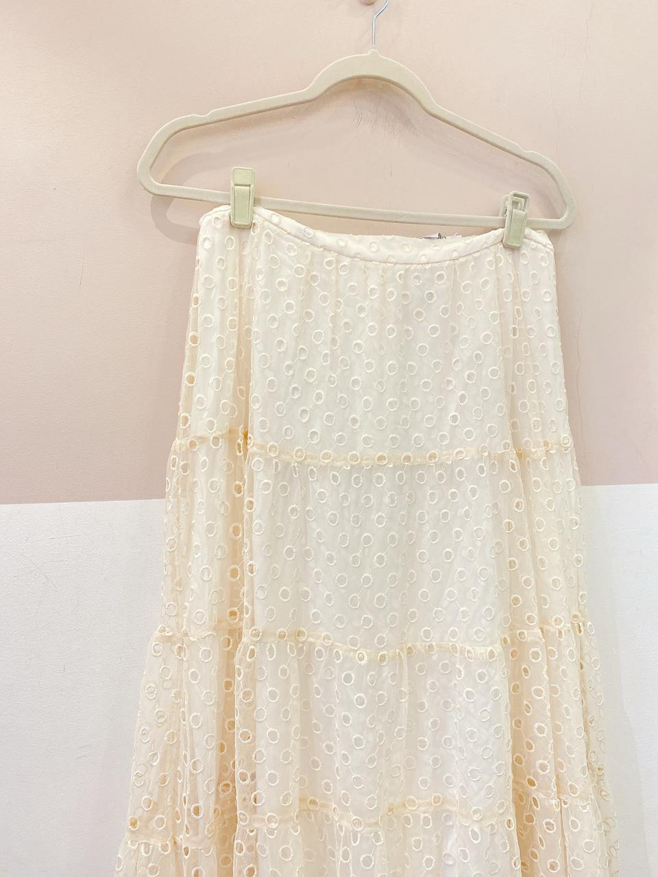 Saia longa off white renda Renner M - Imagem 4