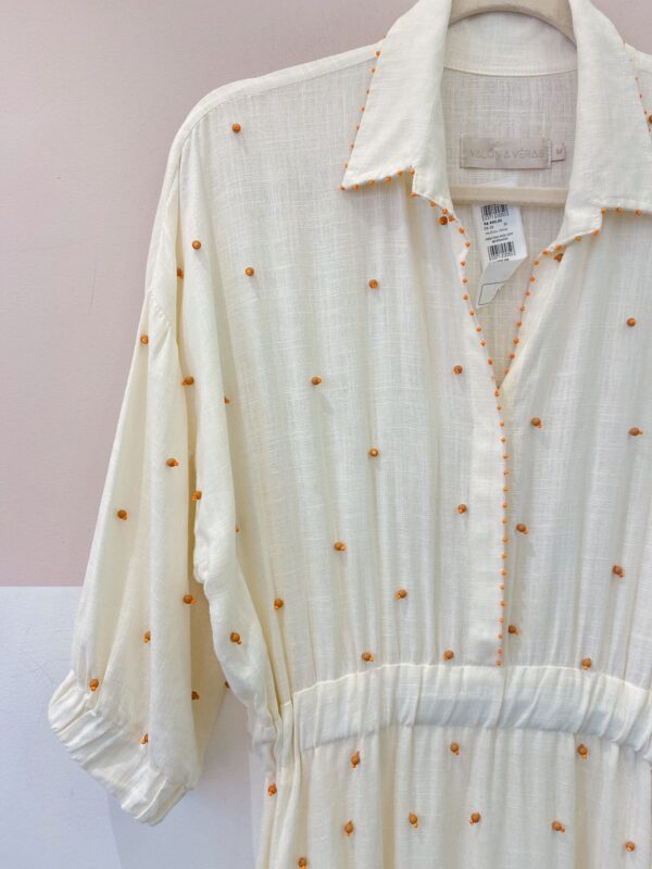 Vestido midi off bordado Valônia Veras M - Imagem 3