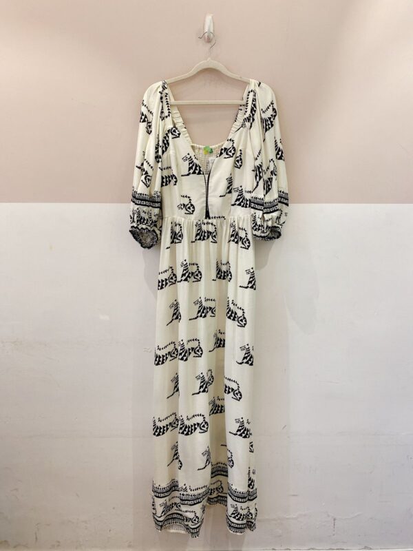 Vestido longo p&b tigres Farm G
