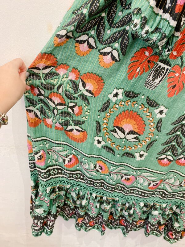 Vestido verde estampado cajus Farm G - Imagem 5