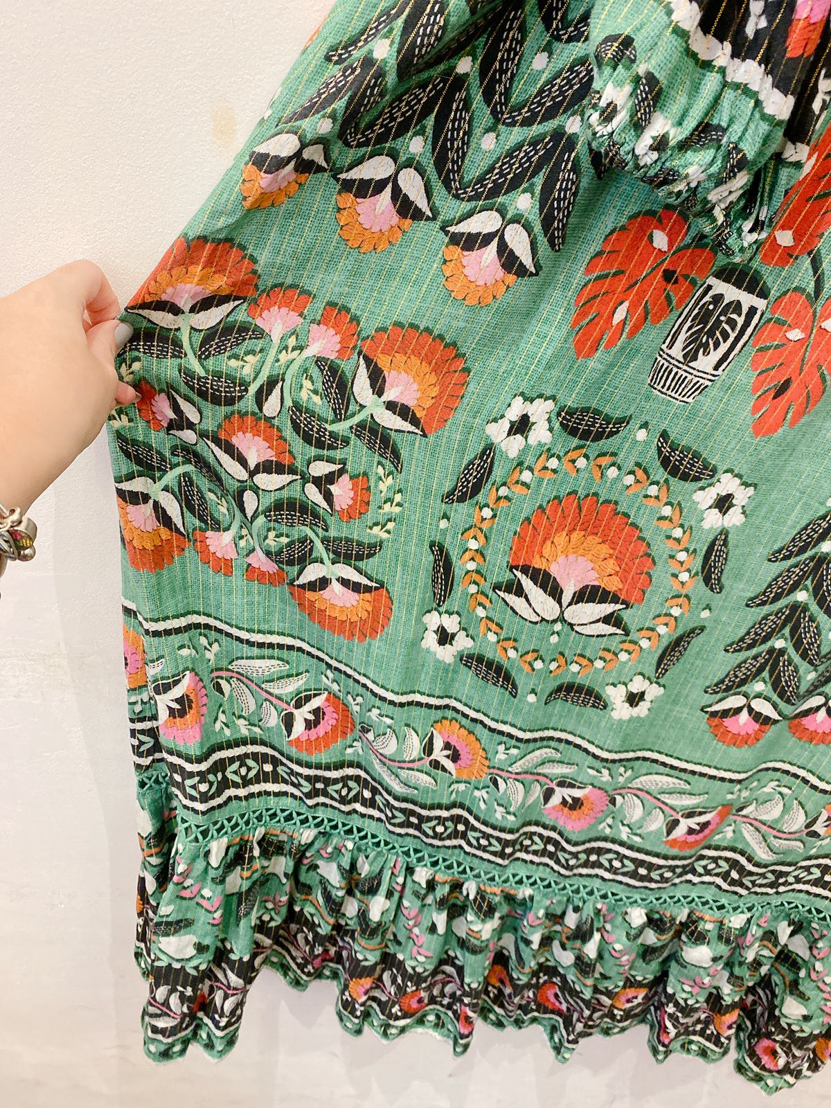 Vestido verde estampado cajus Farm G - Imagem 6