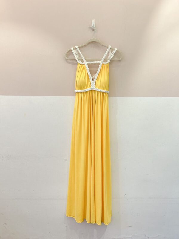 Vestido malha fria amarelo cordas Fabi Freixo P
