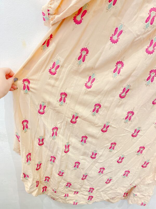 Vestido midi bordado rosê Maria Filó GG - Imagem 5