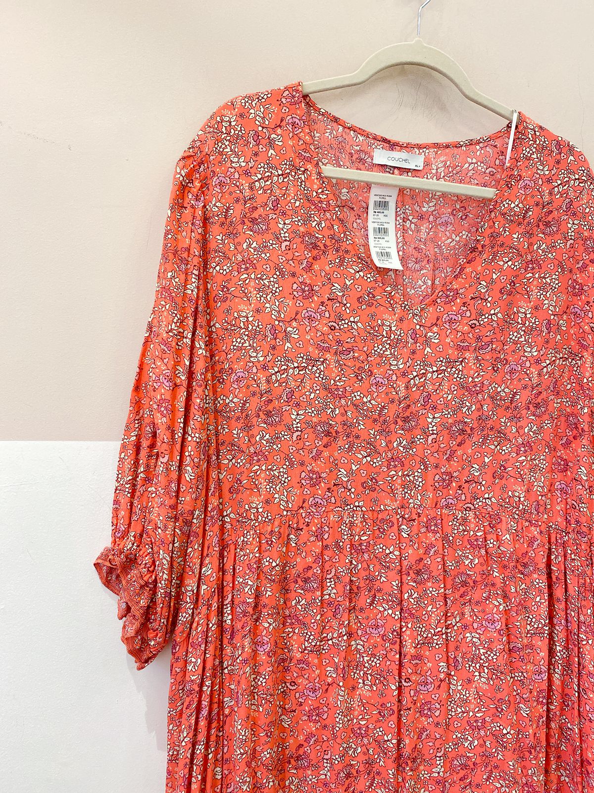 Vestido midi rosa floral Couchel 44/46 - Imagem 4