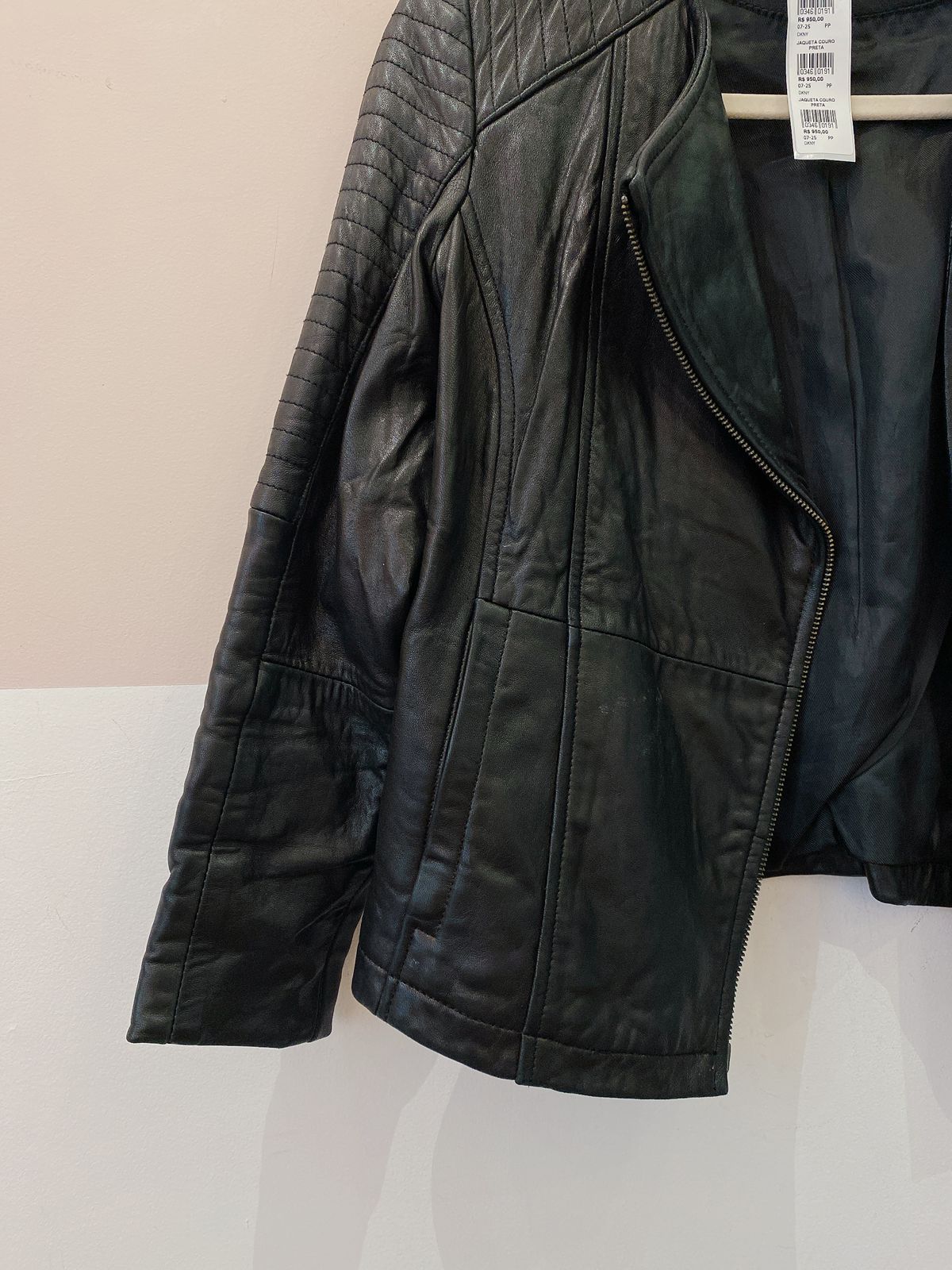 Jaqueta couro preta DKNY PP - Imagem 6