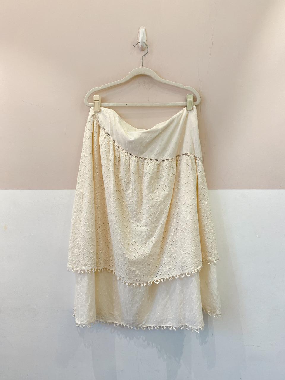 Saia midi off white laise Farm G - Imagem 2