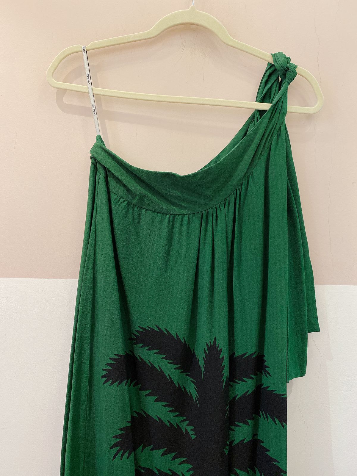 Vestido longa seda verde Wasabi M - Imagem 4