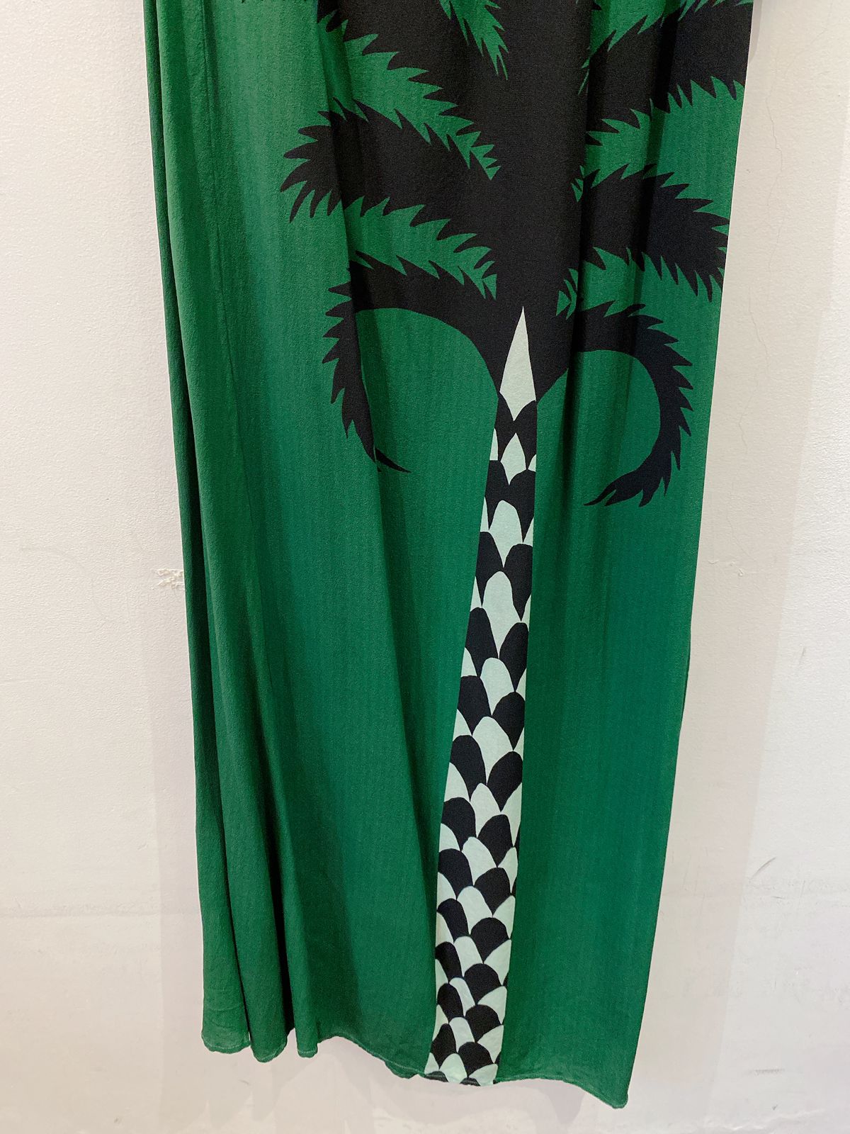 Vestido longa seda verde Wasabi M - Imagem 6