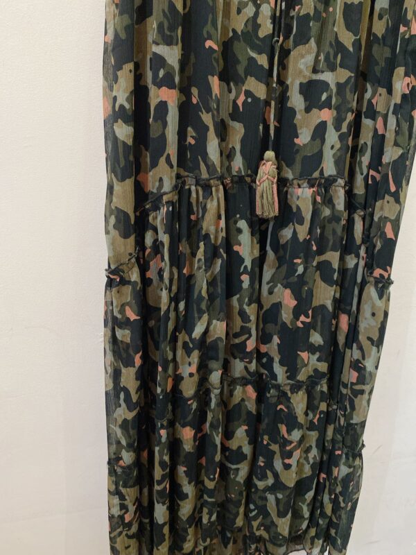 Vestido midi camuflado verde Farm M - Imagem 5