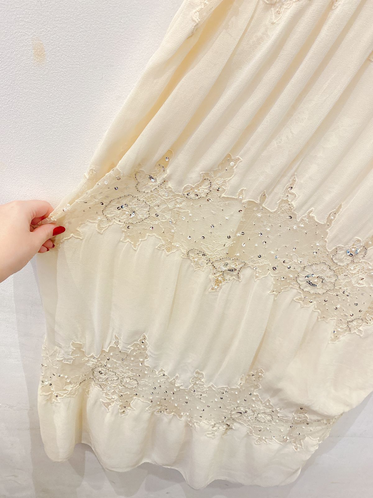 Vestido midi off white renda Zara M - Imagem 6