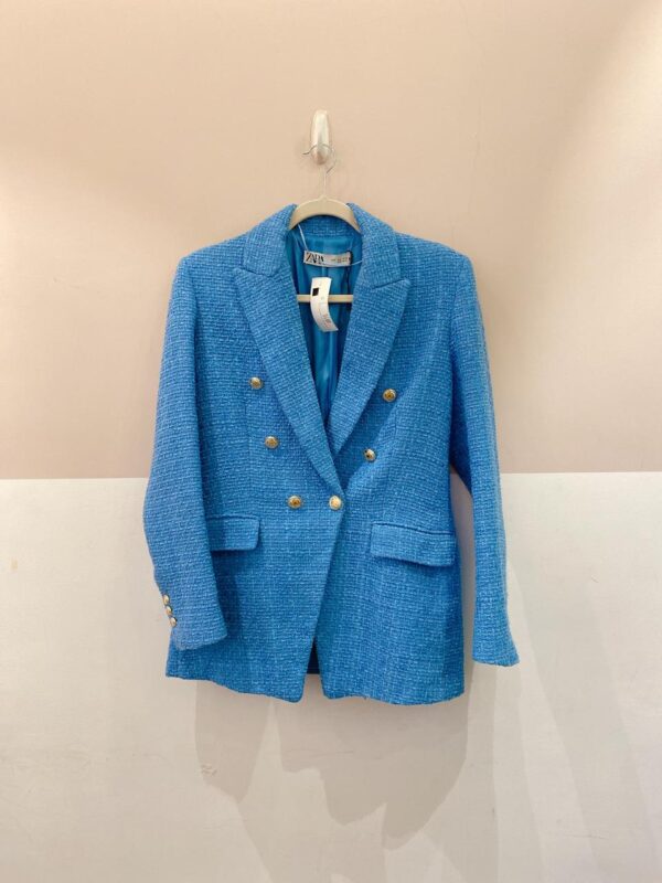Blazer tweed azul Zara P
