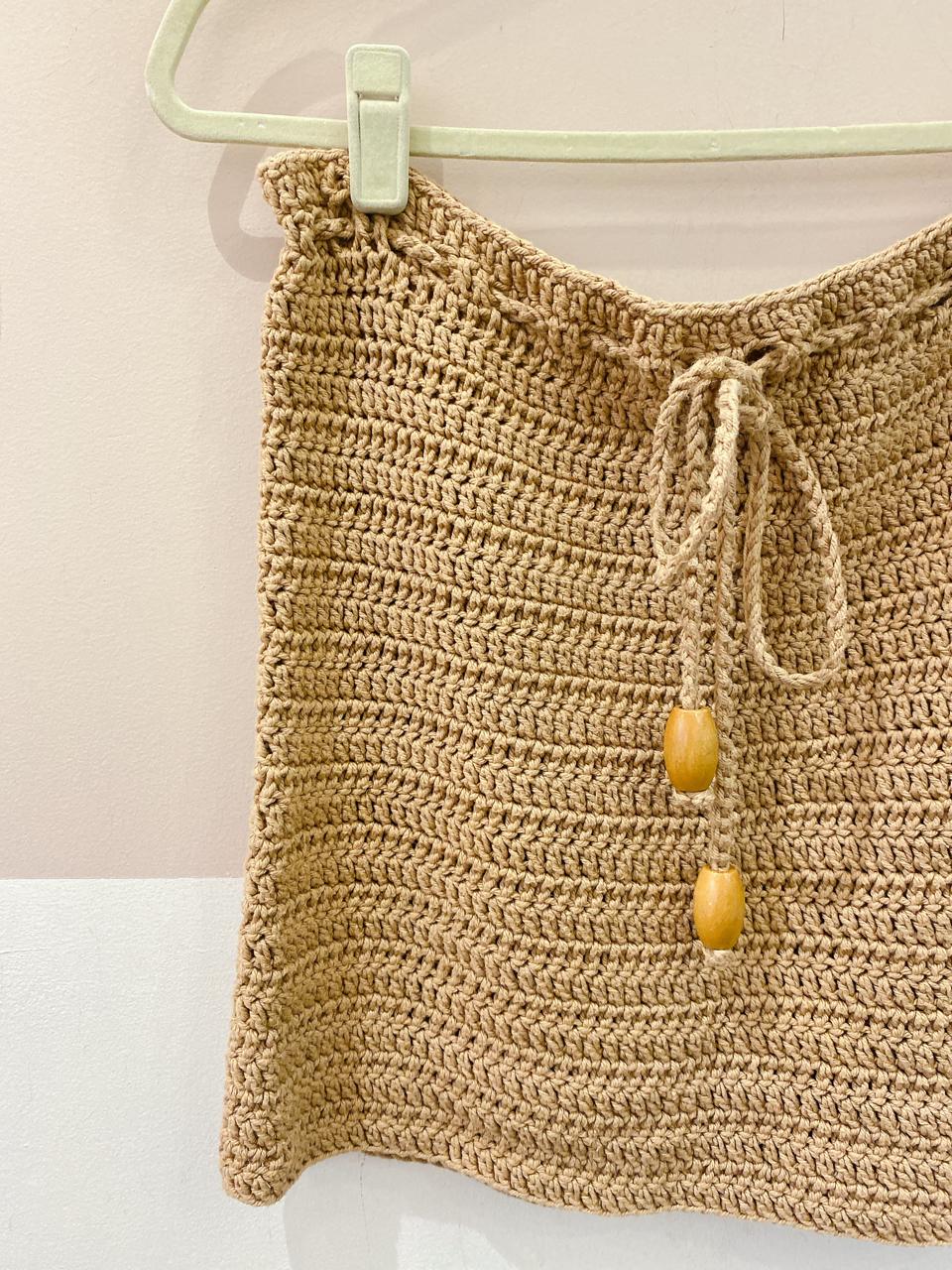 Minissaia crochet bege Salga M - Imagem 4