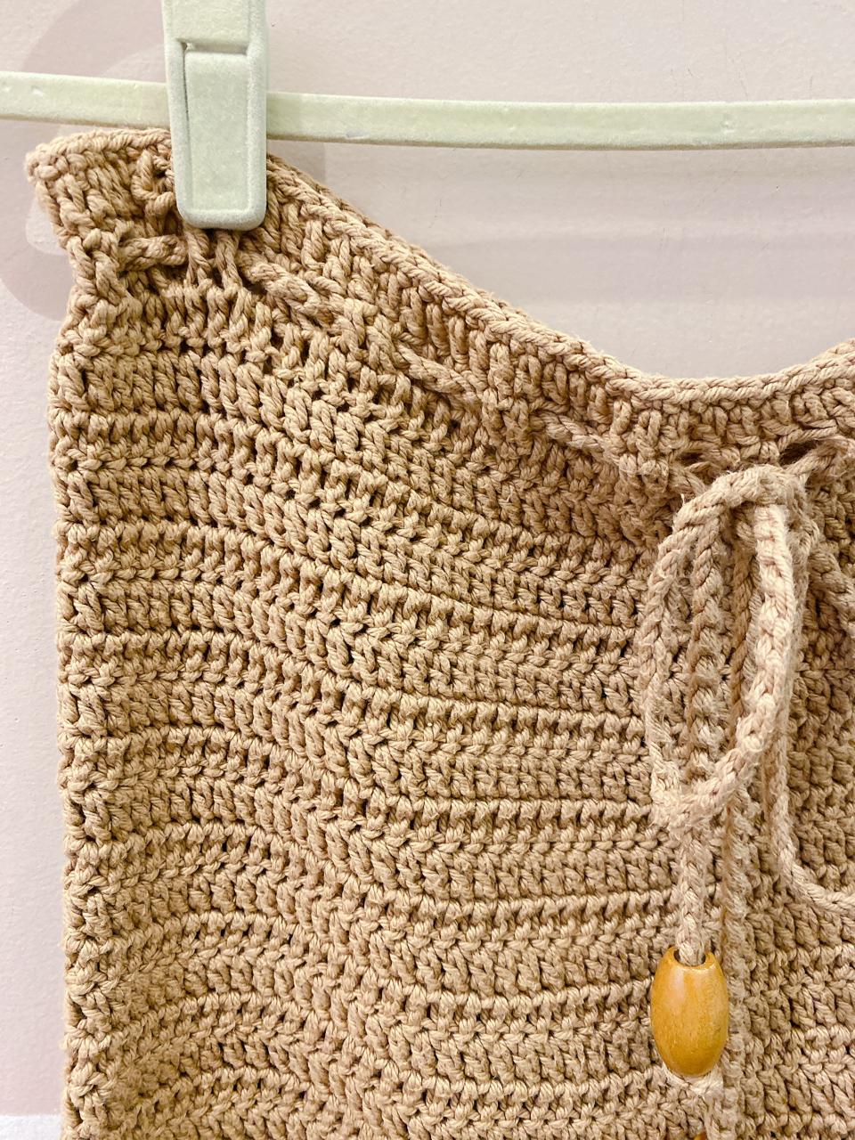 Minissaia crochet bege Salga M - Imagem 6