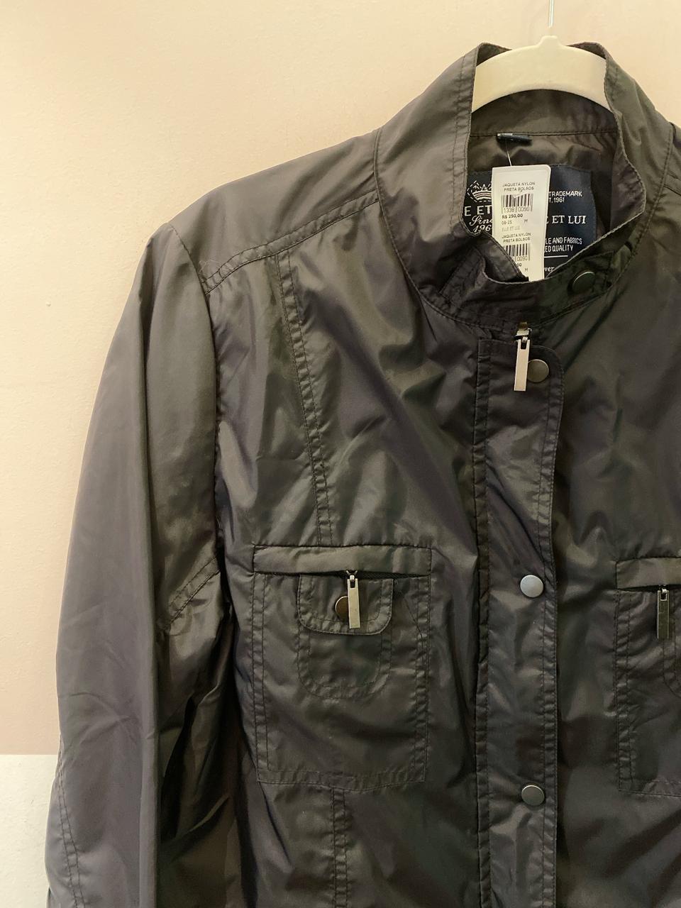 Jaqueta nylon preta bolsos Elle et Lui M - Imagem 4