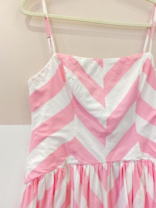 Vestido curto listrado rosa Farm M - Imagem 3