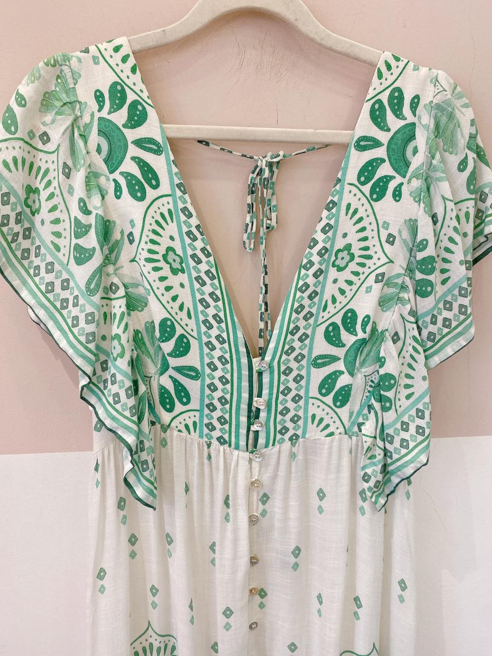 Vestido estampa verde Farm M - Imagem 4