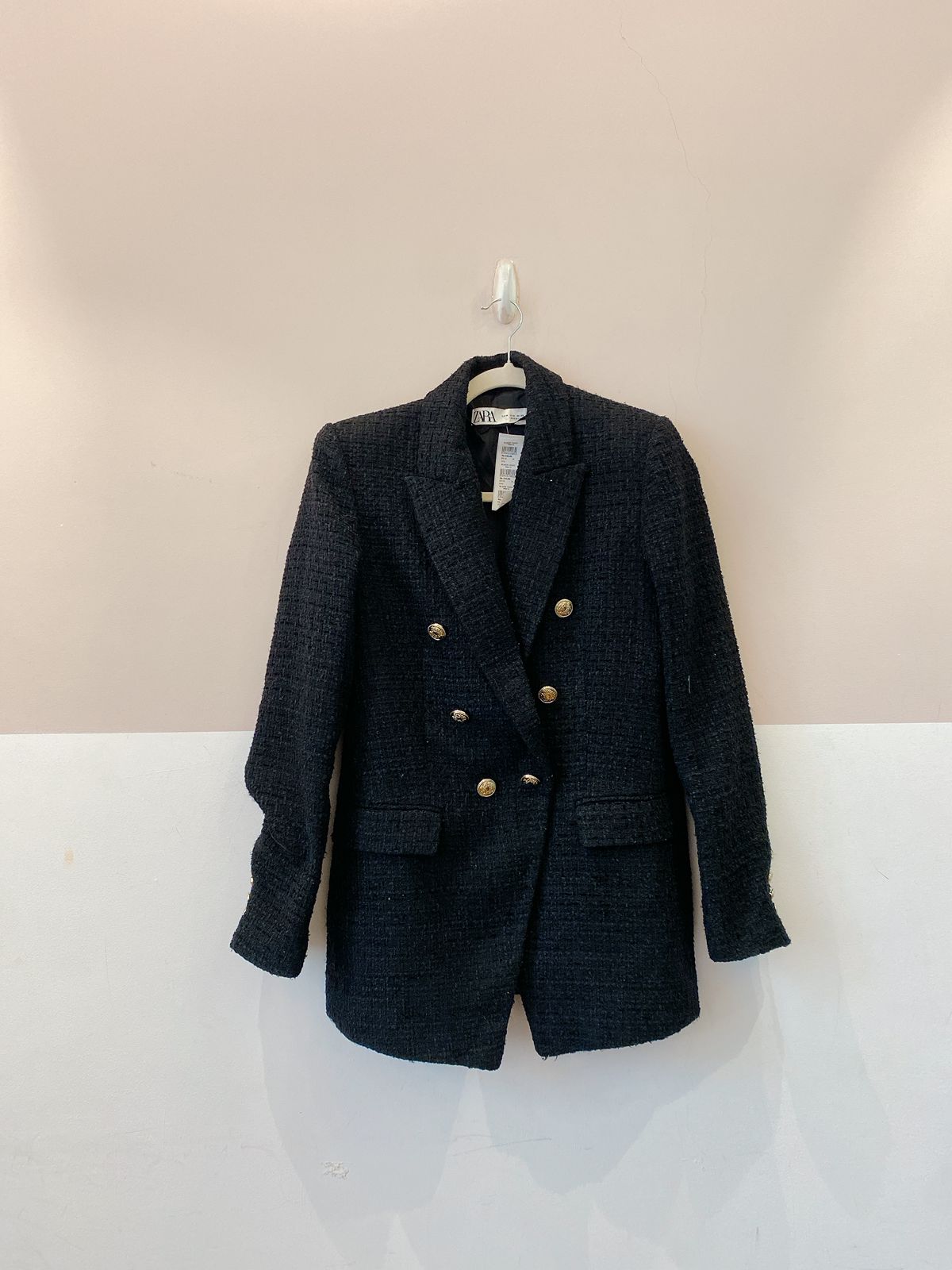 Blazer tweed preto Zara M - Imagem 2