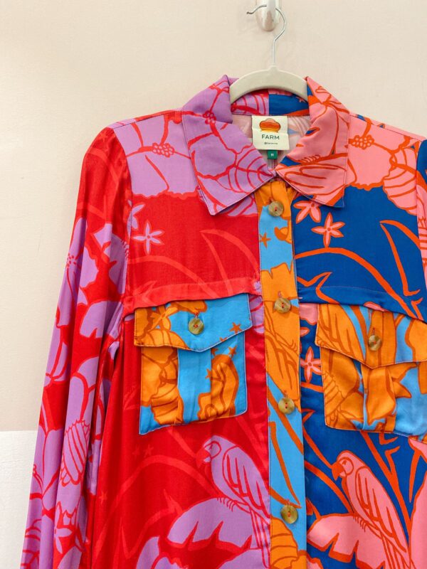 Vestido chemise estampada Farm Rio M - Imagem 3