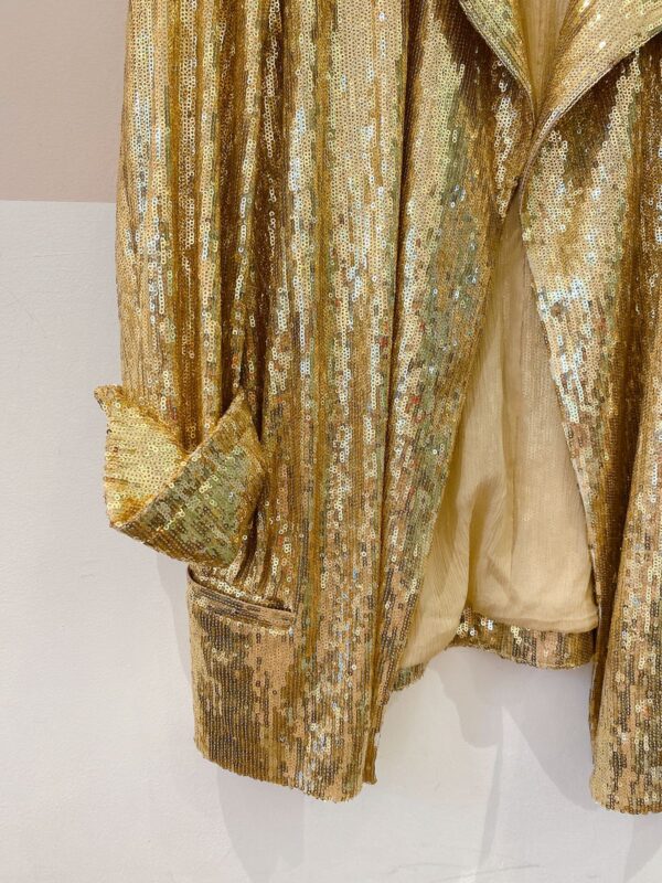 Blazer dourado paête DVF 40 - Imagem 5