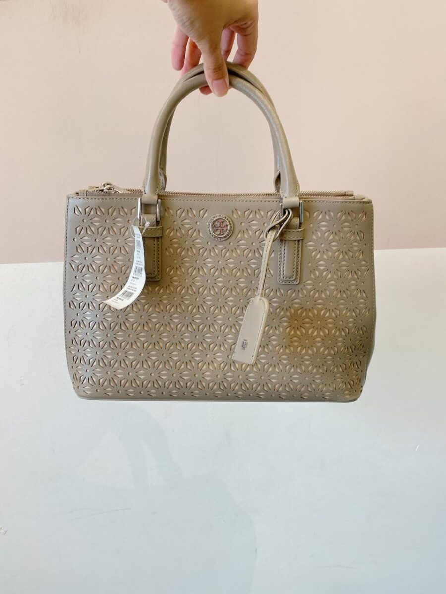 Bolsa couro cinza Tory Burch