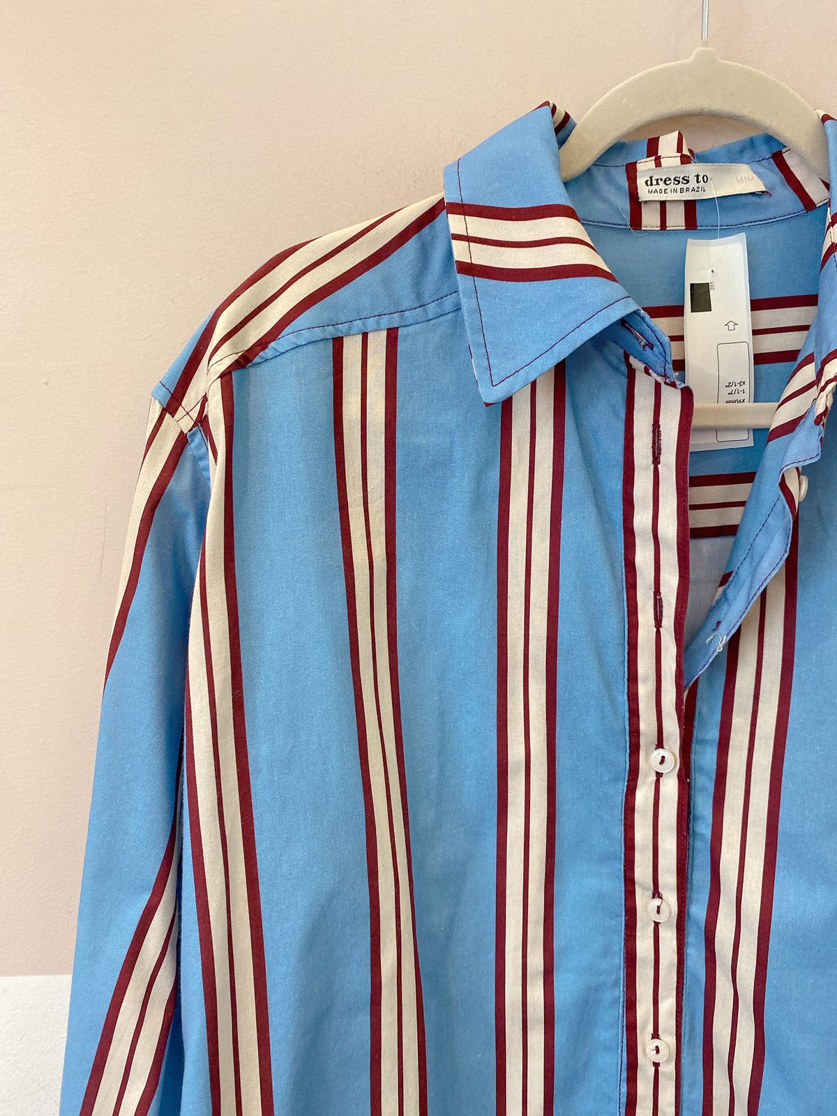 Camisa azul listrada Dress To M - Imagem 4