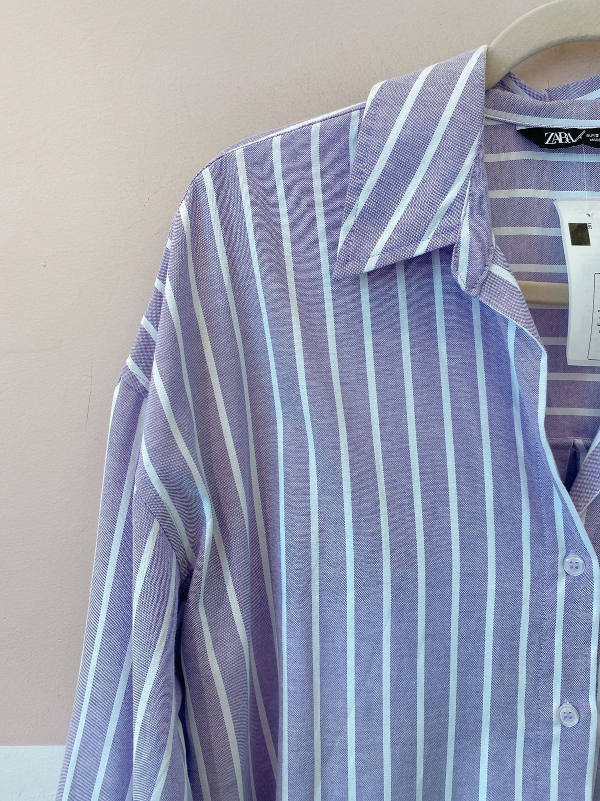 Camisa lilás listrada Zara P - Imagem 4