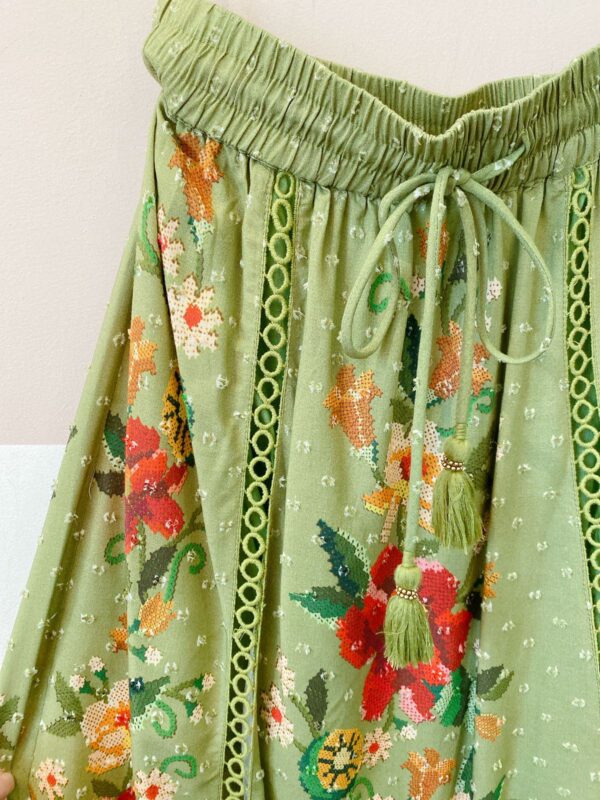Saia midi verde floral Farm PP - Imagem 3