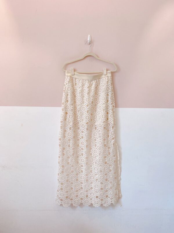 Saia midi crochet off white C&A + PatBo M