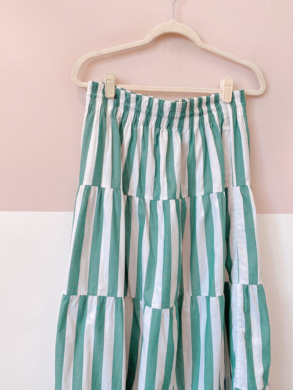 Saia longa listrada verde M - Imagem 4