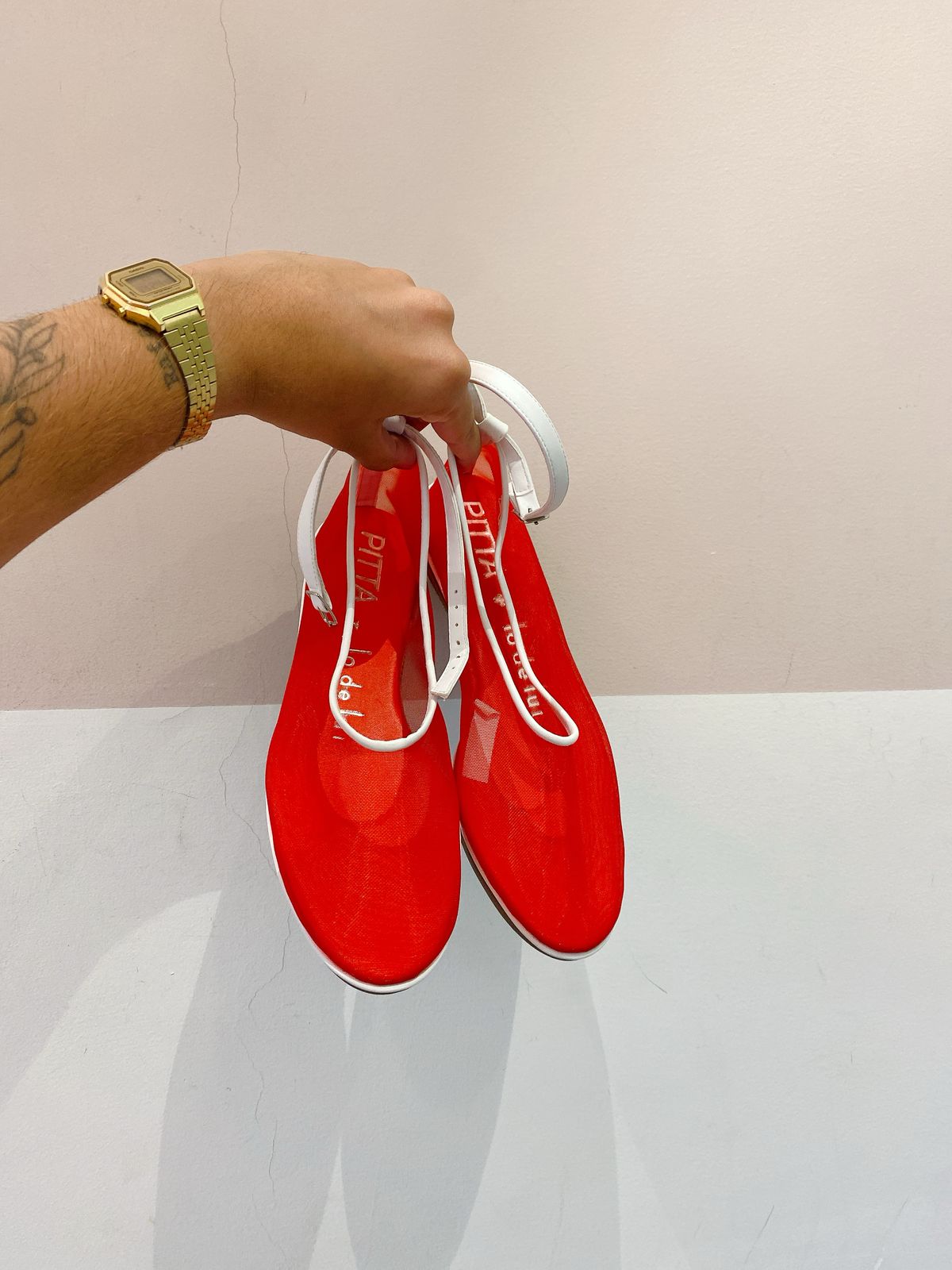 Sapatilha tule vermelha c/ branco Pitta + Lo de Lui 34 - Imagem 2