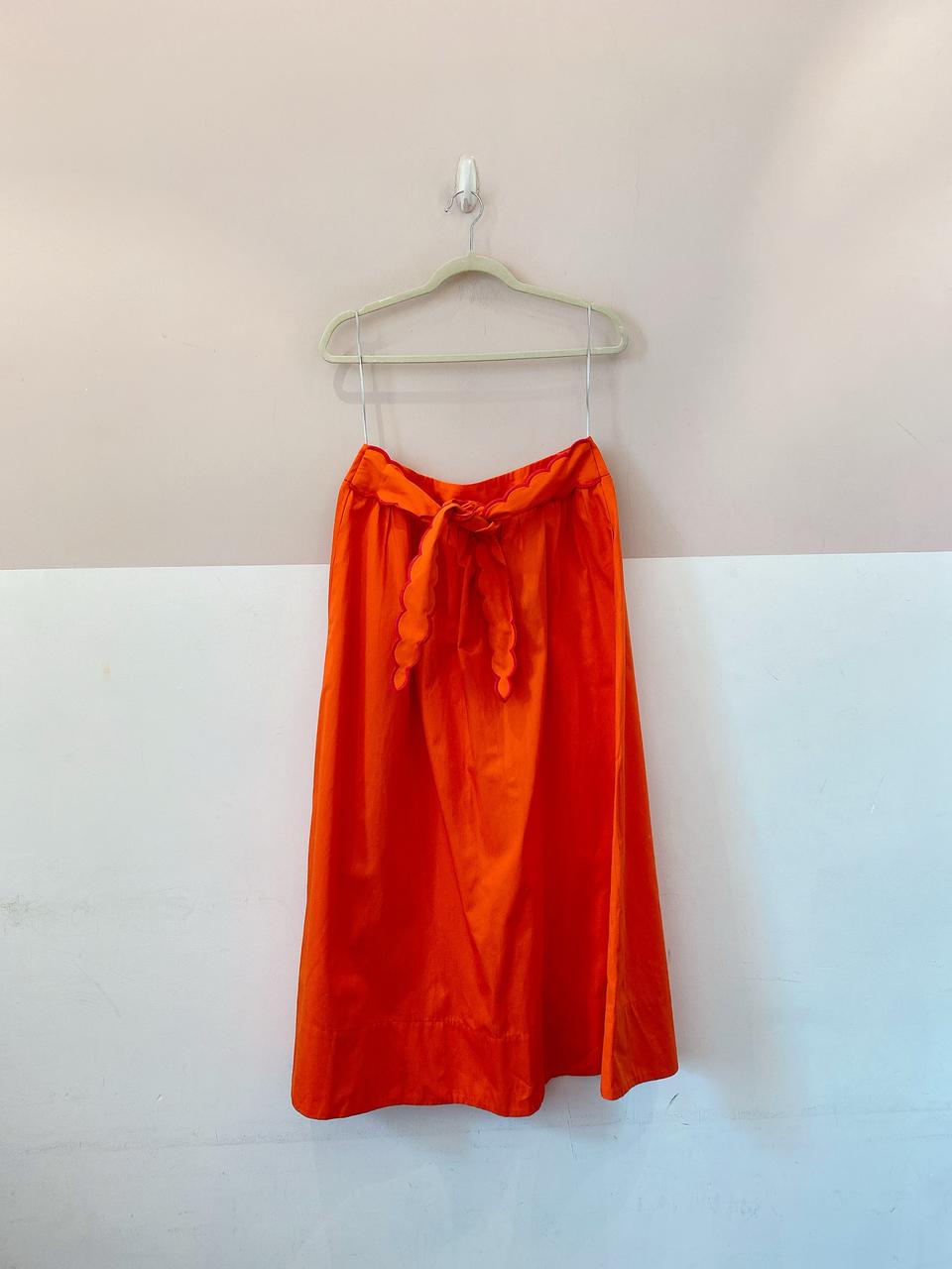 Saia midi laranja com faixa Maria Filó Suíte M/G - Imagem 2