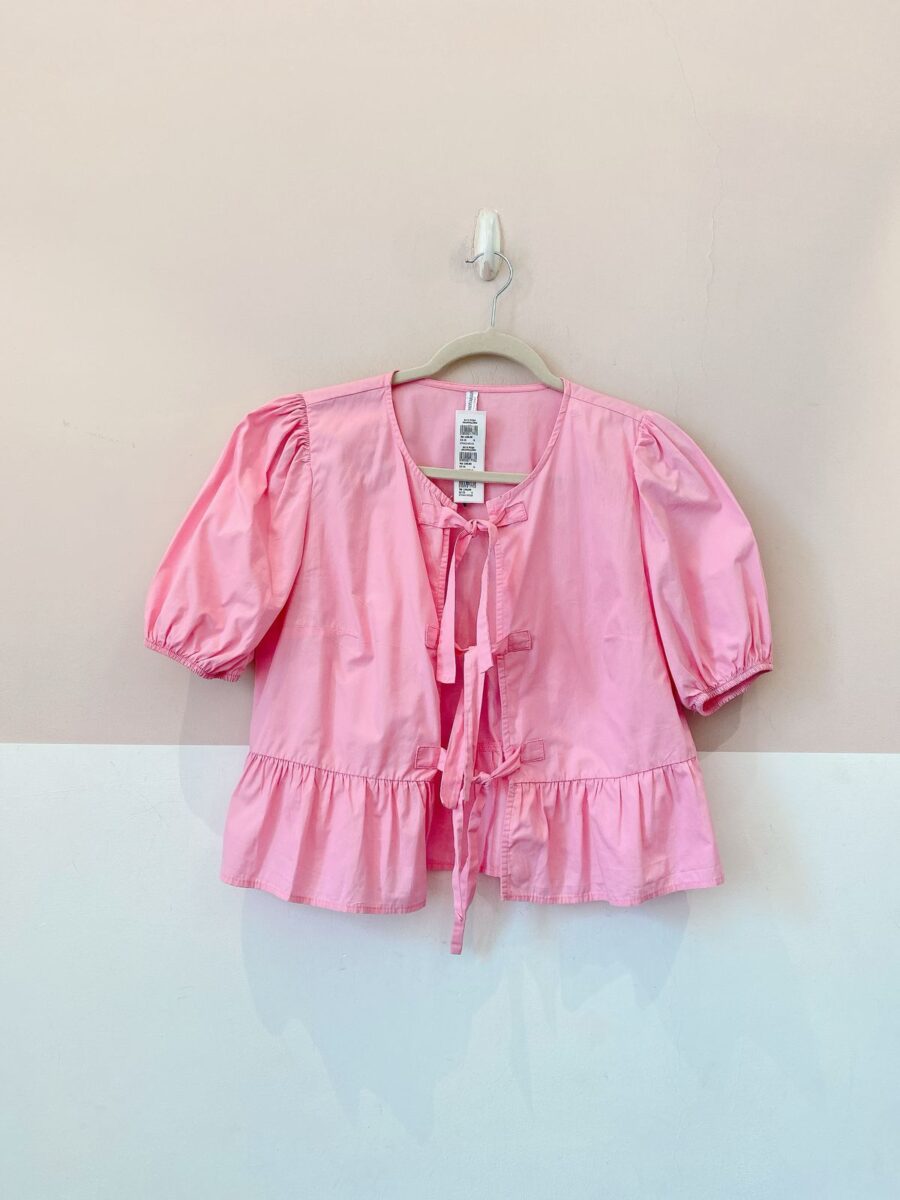 Bata amarrações rosa Stradivarius G